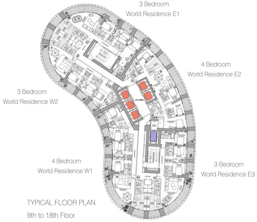  world crest Images for Cluster Plan of Lodha World Crest