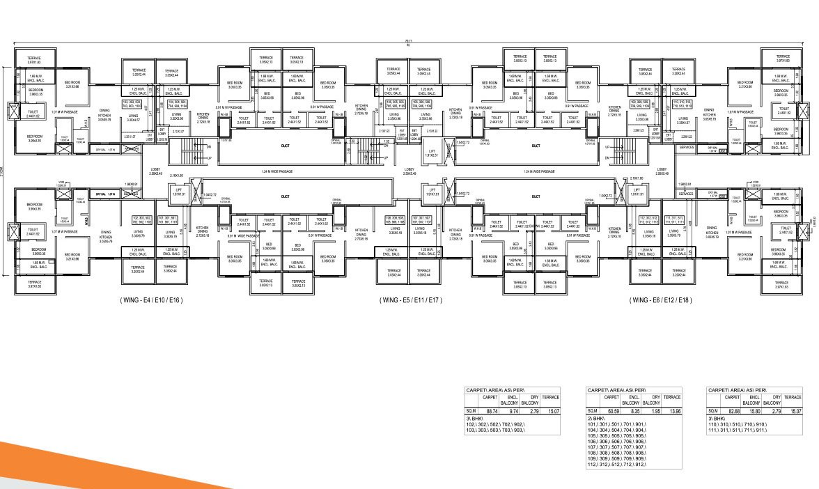  ivy apartments Block E4 Cluster Plan