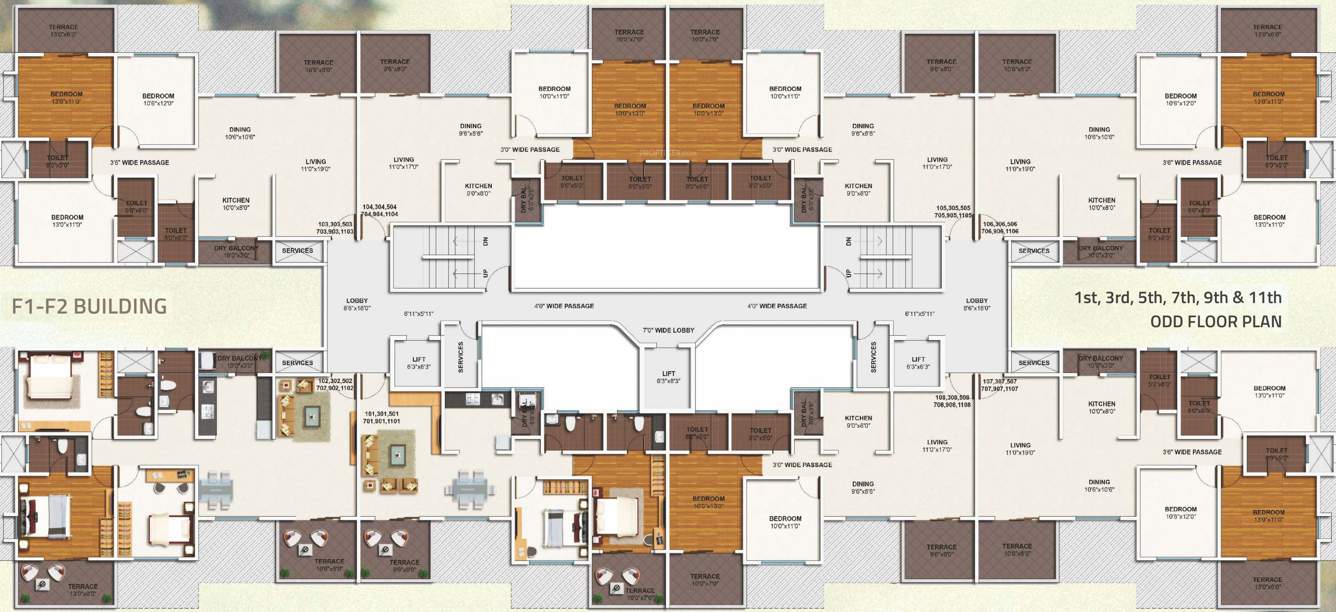  ivy apartments Images for Cluster Plan of Kolte Patil IVY Apartments
