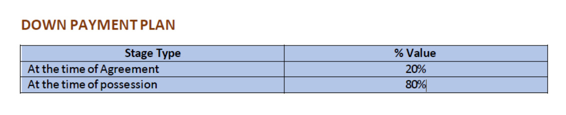 crest Down Payment Payment Plan