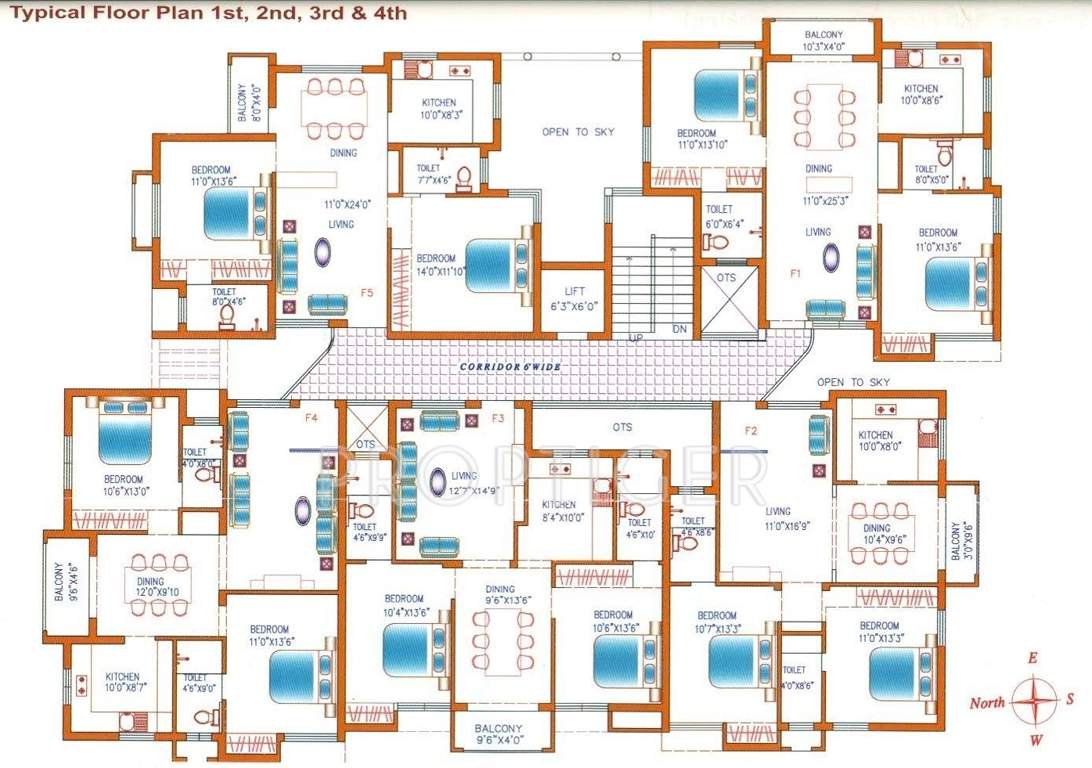 agni estates lakshmi kripa phase ii Lakshmi Kripa Phase II Cluster Plan for Typical Floor
