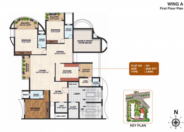  courtyard Wing A Cluster Plan For 1st Floor