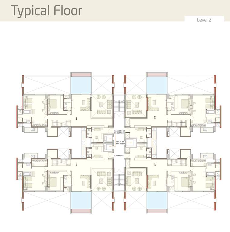 windmills of your mind Block 1 To 7 Level 2 TypicalCluster Plan