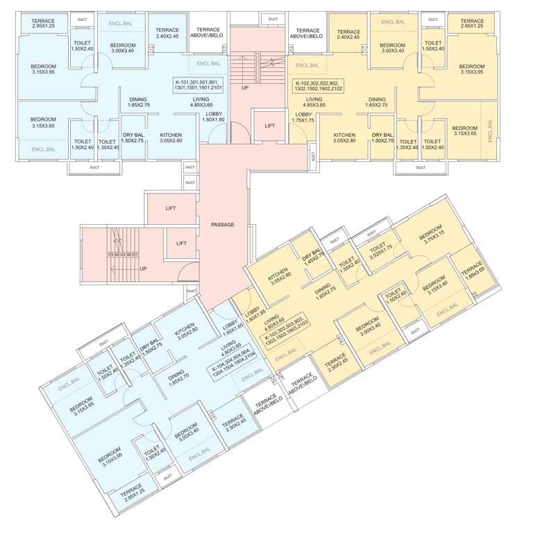  bloomfield apartment Calypso Cluster Plan