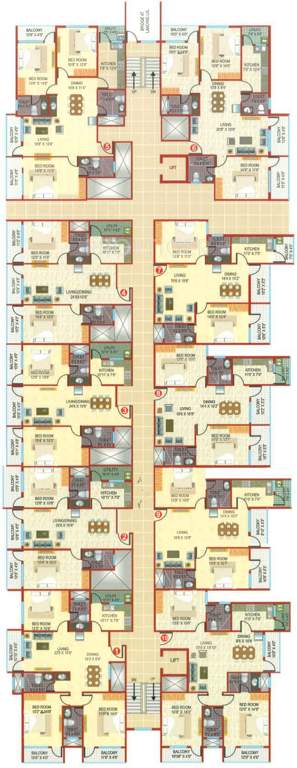 jk apartments Block C Cluster Plan from 1st to 4th Floor