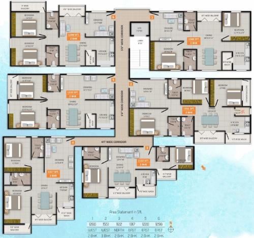  siri-nivas Tower 1 Cluster Plan from 1st to 6th Floor