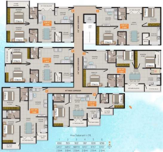  siri nivas Tower 1 Cluster Plan from 1st to 6th Floor