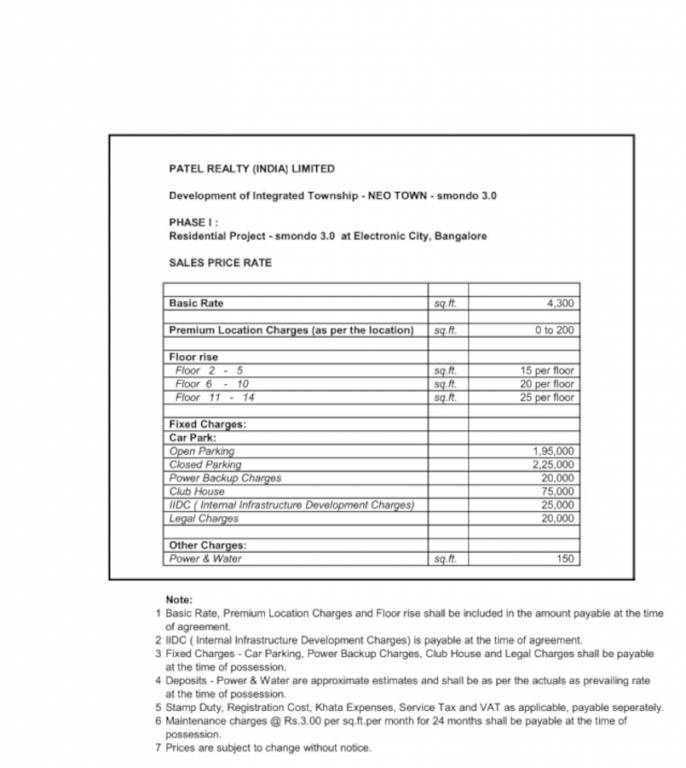 smondo-3 Construction Linked Payment (CLP) Payment Plan