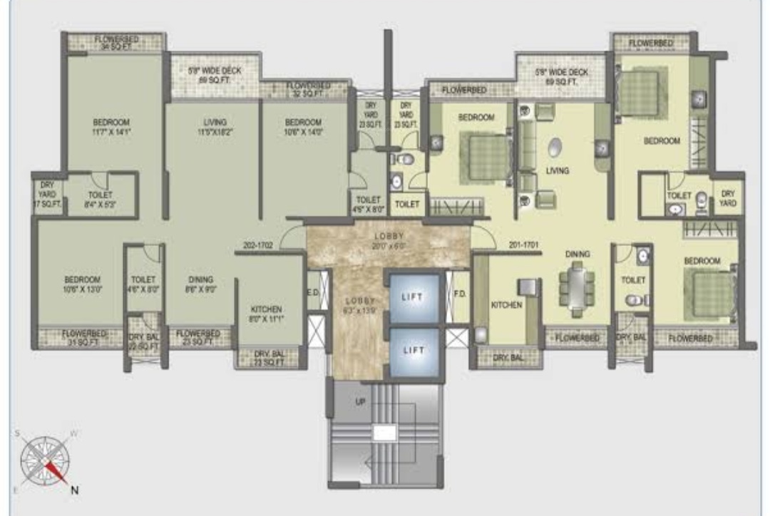  exotica phase i basement plus ground plus upper 14 floors Typical Floor Plan