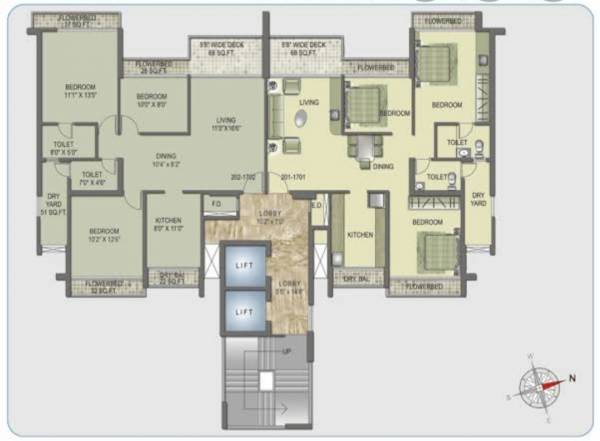  exotica-phase-i-basement-plus-ground-plus-upper-14-floors Typical Floor Plan