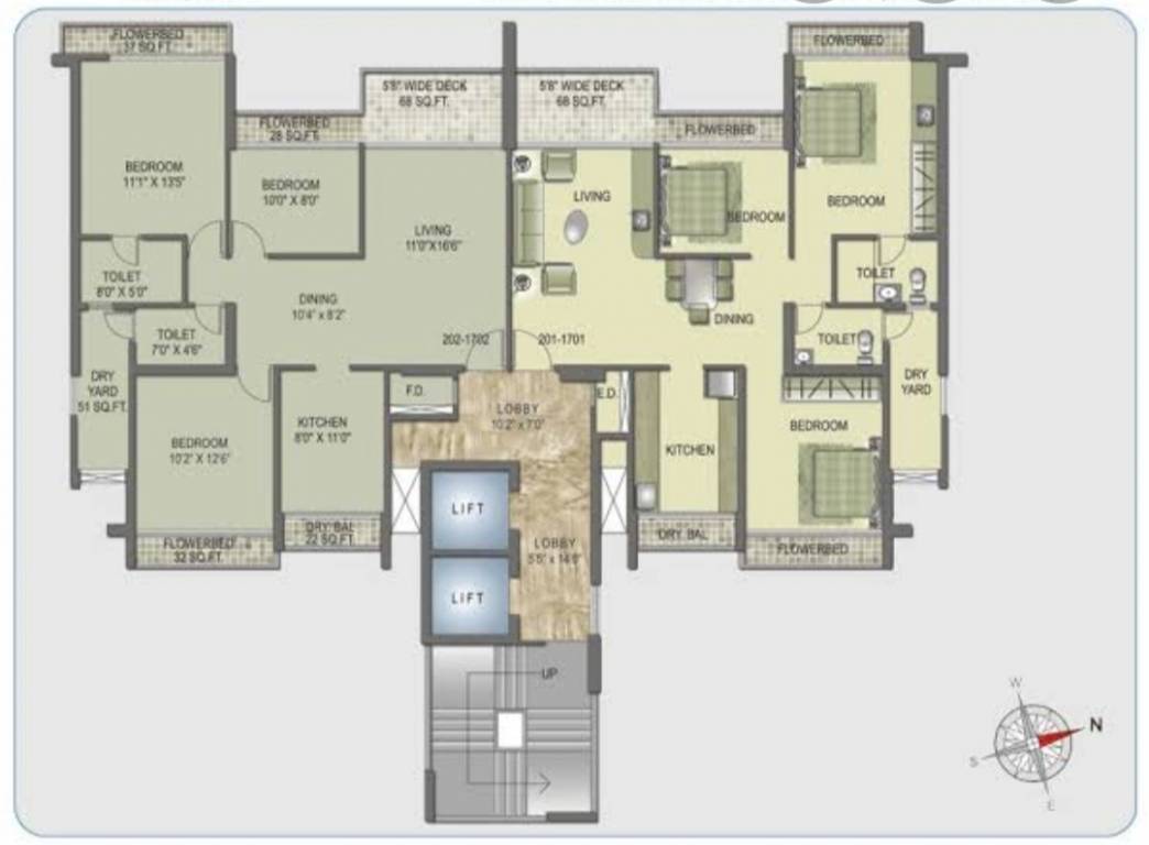  exotica phase i basement plus ground plus upper 14 floors Typical Floor Plan