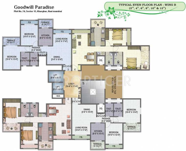 2, 3 BHK Cluster Plan Image - Goodwill Developers Paradise for sale at ...