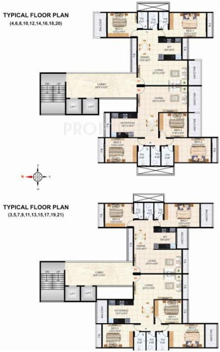tower Images for Cluster Plan of Krishna Tower