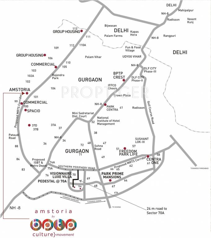 Images for Location Plan of BPTP Amstoria Lutyens Plots