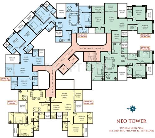 achlare-rachana my-world Neo Tower Odd Floor Cluster Plan