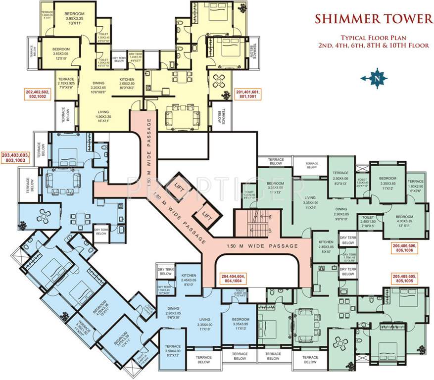 achlare rachana my world Shimmer Tower Even Floor Cluster Plan