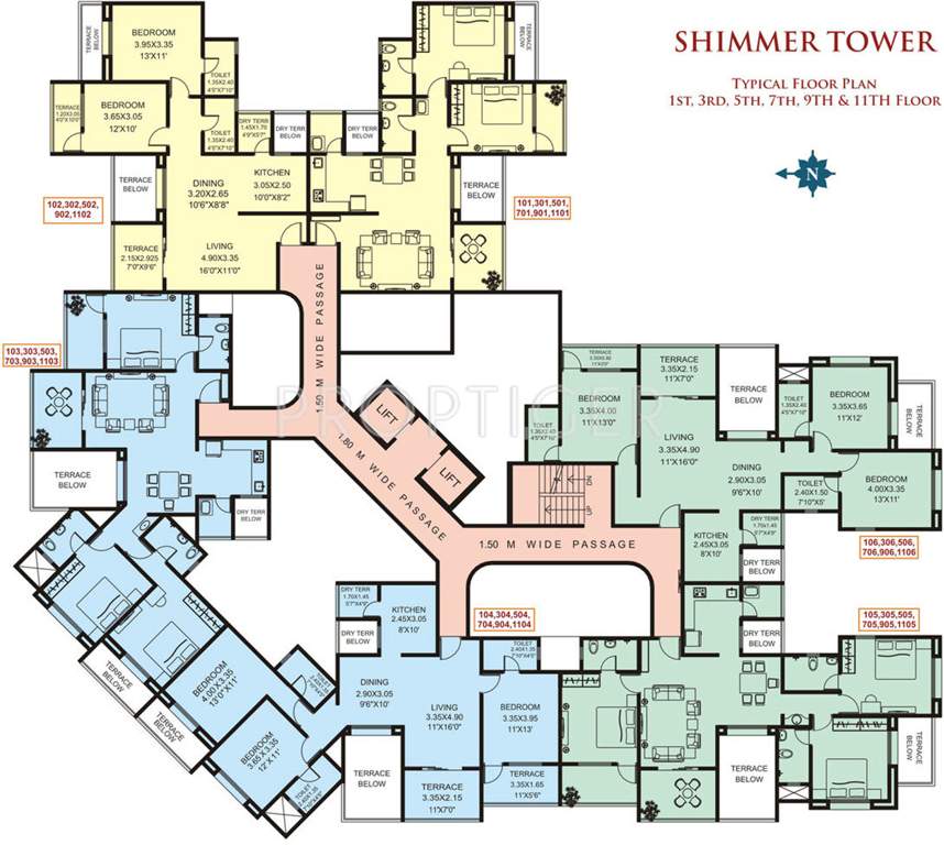 achlare rachana my world Shimmer Tower Odd Floor Cluster Plan