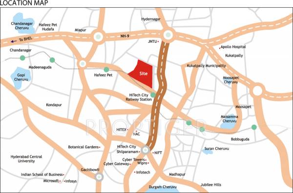 indu-projects fortune-fields-villas Location Plan