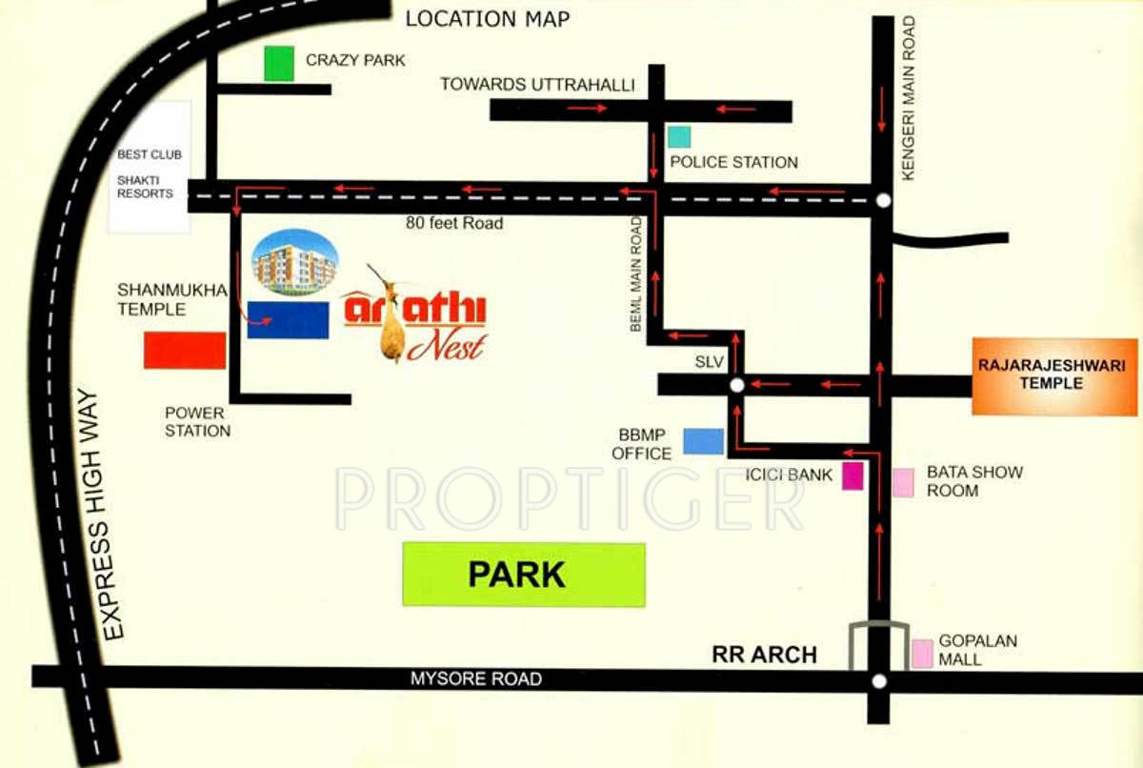 ajanta builders arathi nest Location Plan