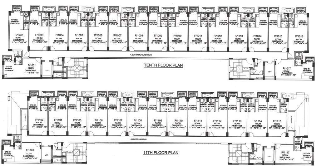 commanders court Block F Cluster Plan from 10th to 11th Floor
