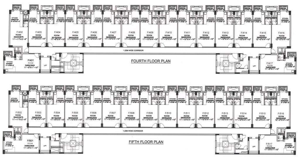 commanders court Block F Cluster Plan from 4th to 5th Floor