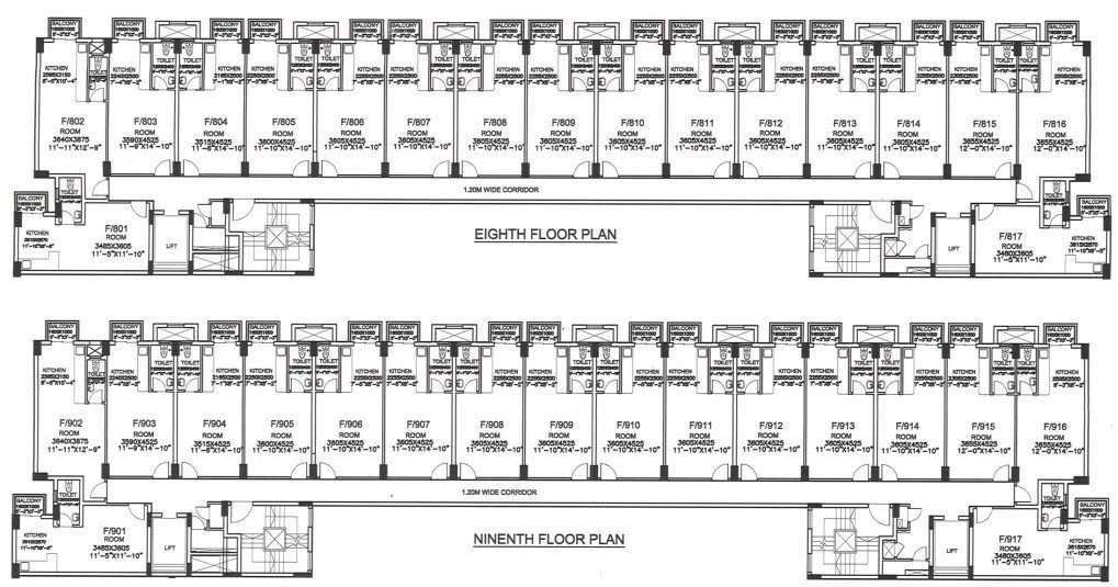 commanders court Block F Cluster Plan from 8th to 9th Floor