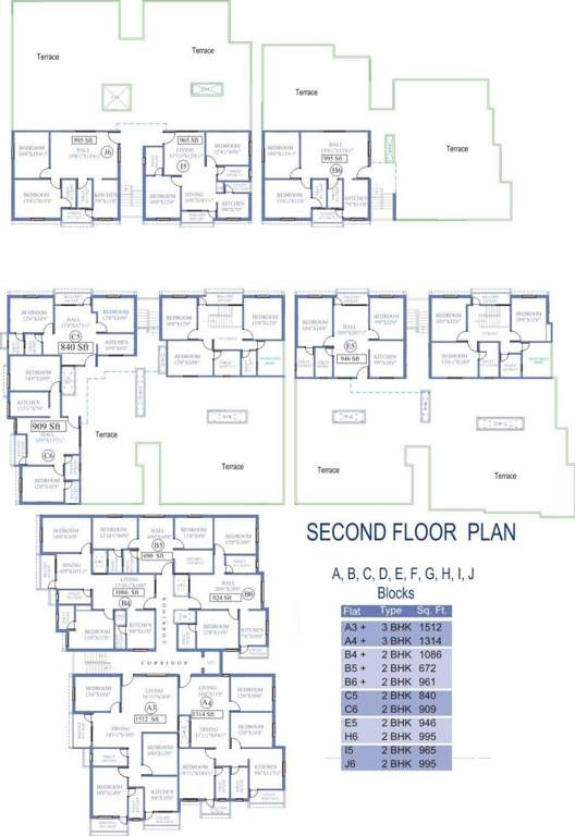  park wood Tower A to J Cluster Plan for 2nd Floor