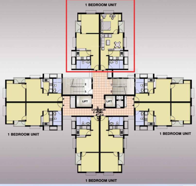 fairway apartment Wing F2 Cluster Plan