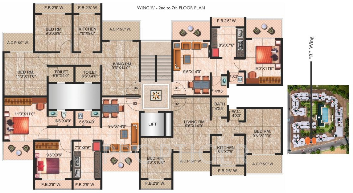 palms wing r cluster plan from 2nd to 7th floor 549725