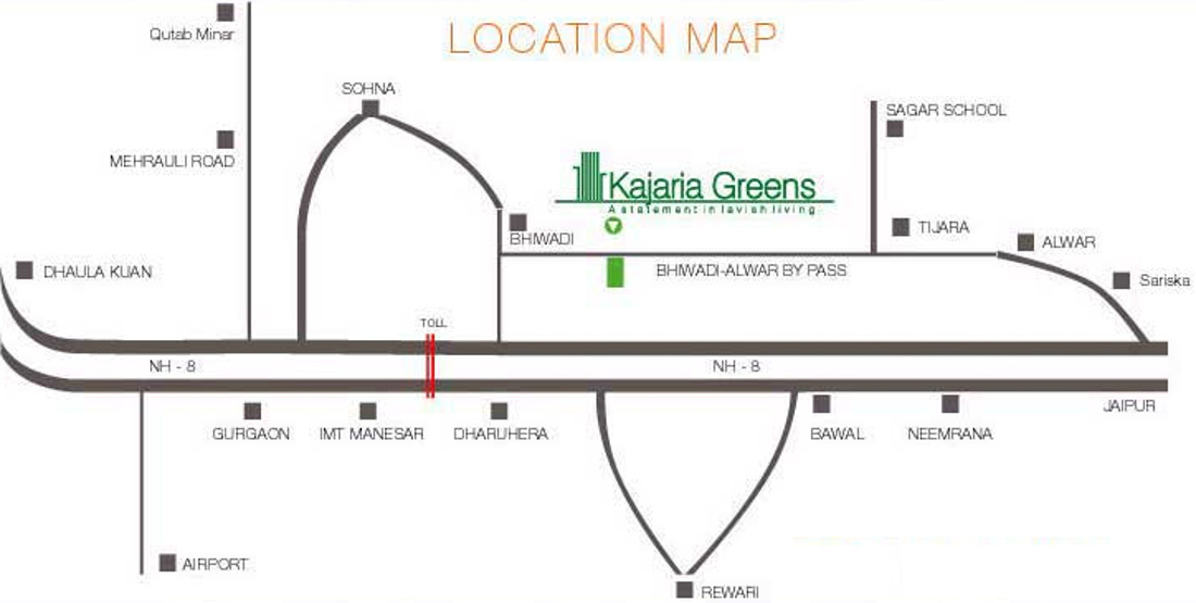 kajaria infrastructure greens Location Plan
