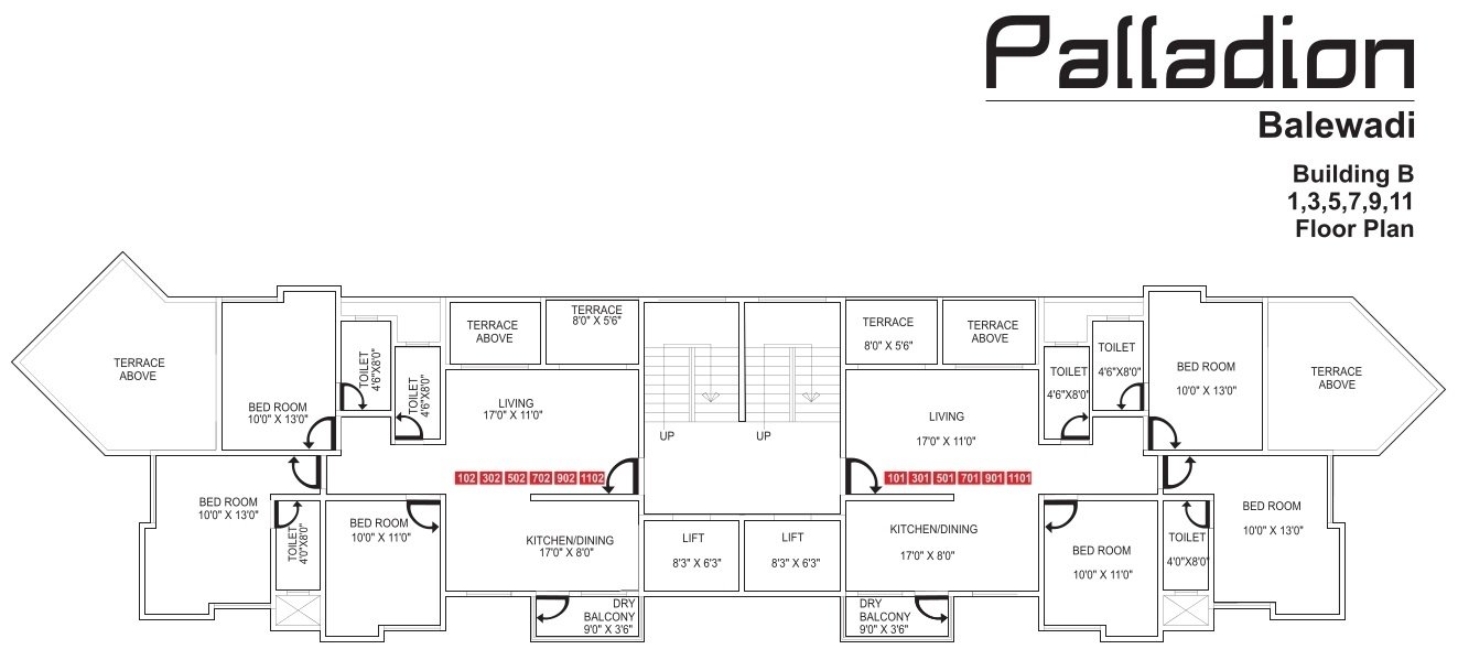 palladion Tower 2 1st, 3rd, 5th, 7th, 9th, 11th Floor Cluster Plan