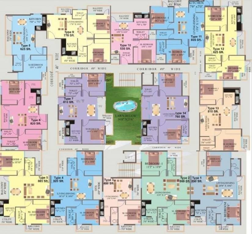  woods Single Tower Cluster Plan