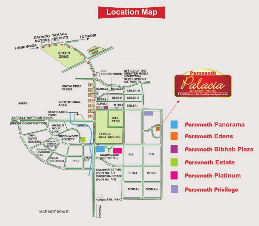 palacia phase 1 Images for Location Plan of Parsvnath Palacia