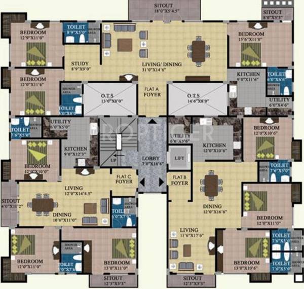 sumanth sreshta-grande Sreshta Grande Typical Cluster Plan