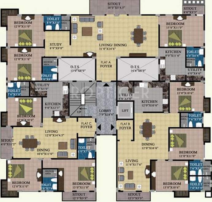 sumanth sreshta grande Sreshta Grande Typical Cluster Plan
