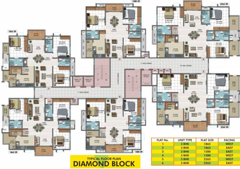 2, 3, 4 BHK Cluster Plan Image - Cybercity Builders and Developers ...