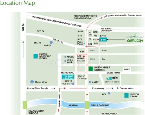  uniworld-gardens Images for Location Plan of Unitech Uniworld Gardens