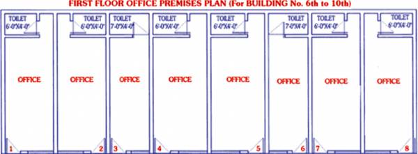 goldstar-group siddharth-nagar Building 6,7,8,9,10 Cluster Plan for first floor