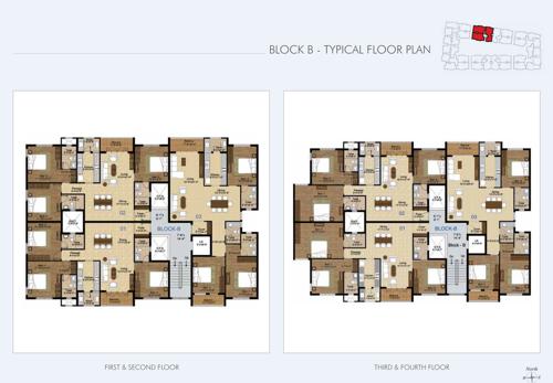  the-central-park-lake-front- Block B Cluster Plan from 1st to 4th Floor