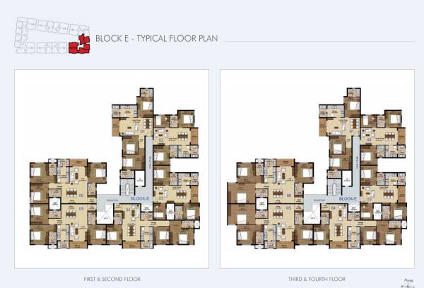  the-central-park-lake-front- Block E Cluster Plan from 1st to 4th Floor