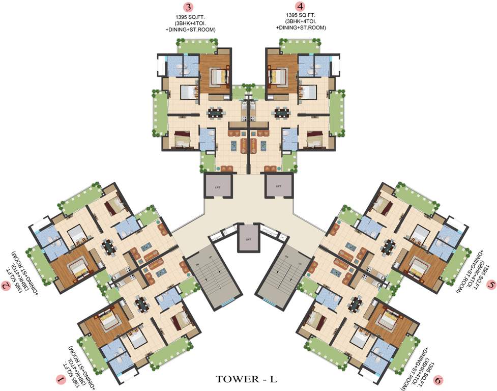  le garden Images for Cluster Plan of Ajnara LeGarden