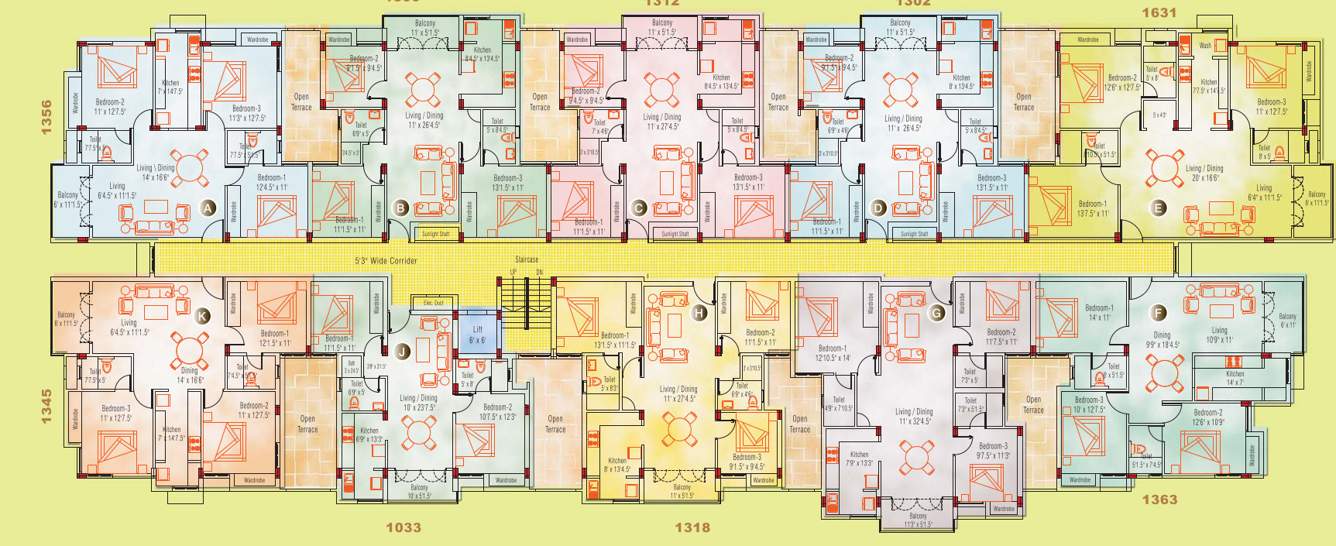  springs apartment Tower 1 Cluster Plan