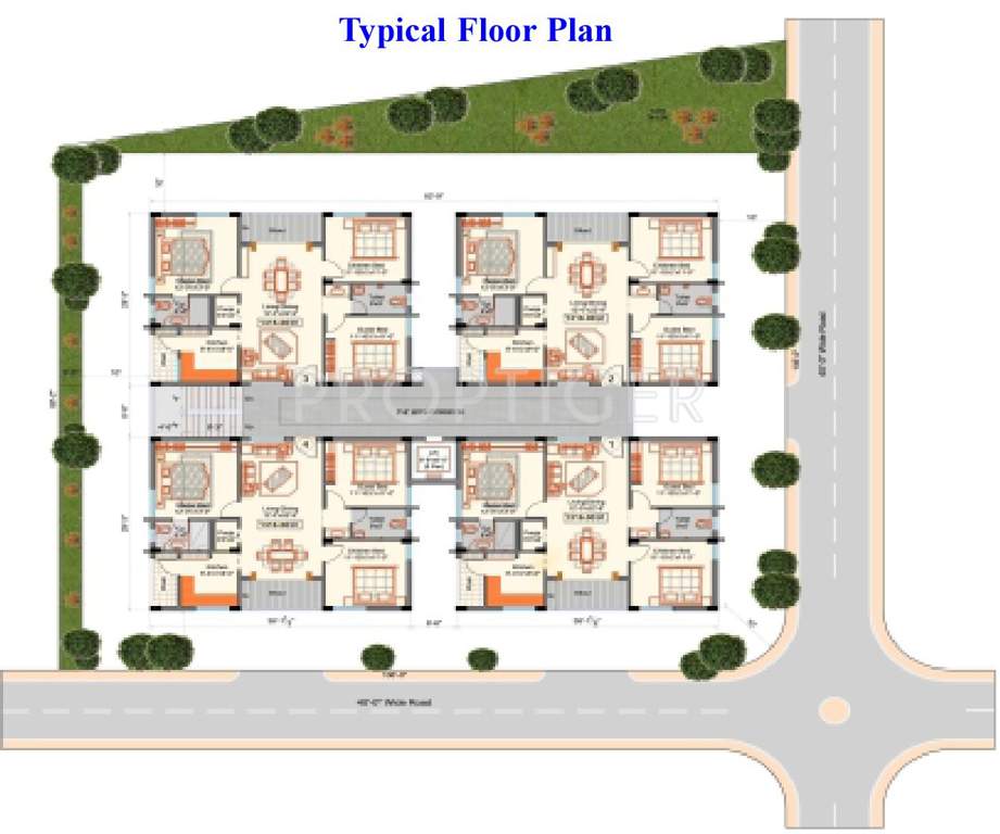time projects golden ridge Typical Floor Cluster Plan
