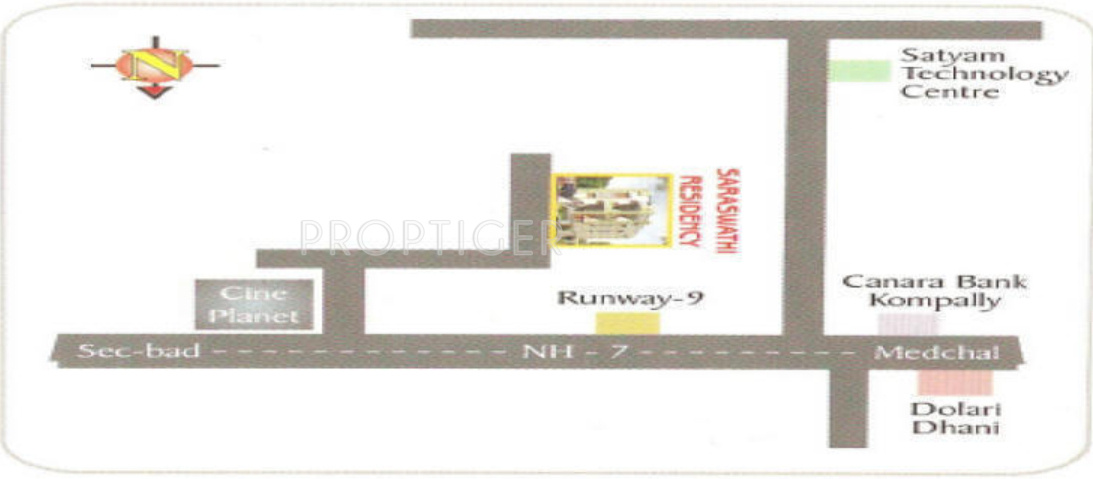 ss developers saraswathi residency Location Plan