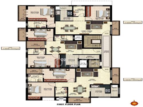 deccan-estates sivalaya Sivalaya Cluster Plan for 1st Floor