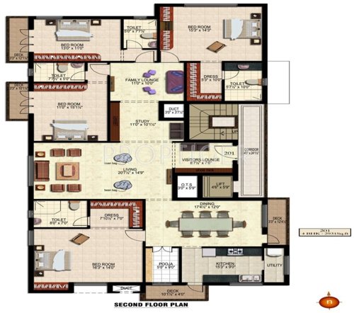 deccan-estates sivalaya Sivalaya Cluster Plan for 2nd Floor
