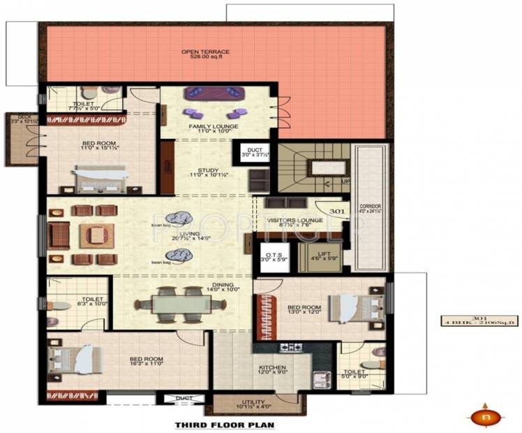 deccan-estates sivalaya Sivalaya Cluster Plan for 3rd Floor