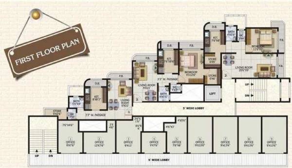  narmada-heritage Tower 1 Cluster Plan for 1st Floor