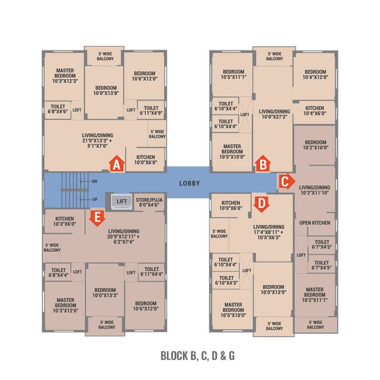  puja ganges Tower B Cluster Plan