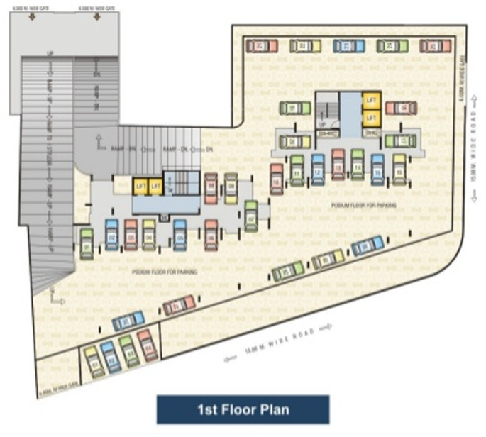 marvels-group shanti-heights Wing A & B Cluster Plan for 1st Floor